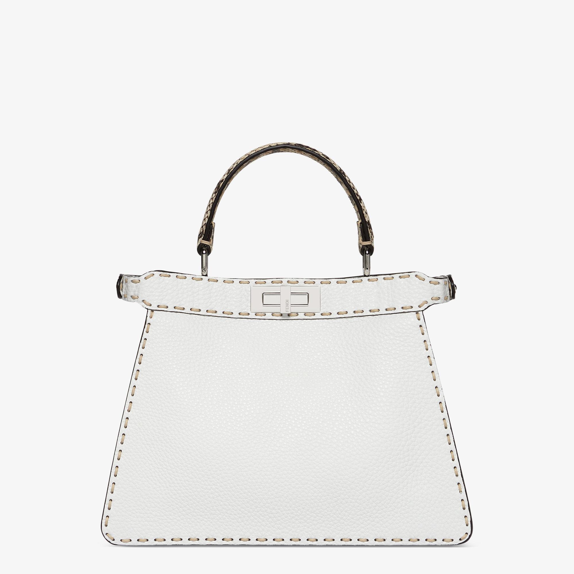 Peekaboo ISeeU MediumWhite Selleria bag with exotic details Product Image