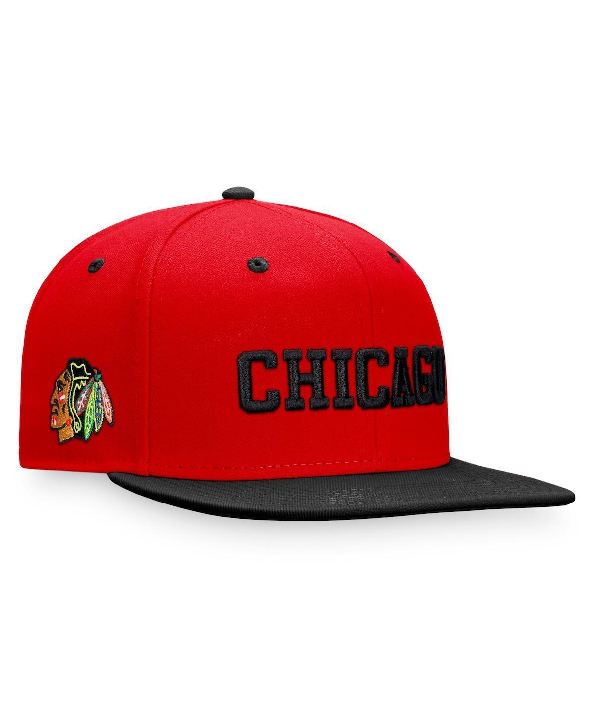 Mens Fanatics Red Chicago Blackhawks Heritage City Two-Tone Snapback Hat - Red Product Image