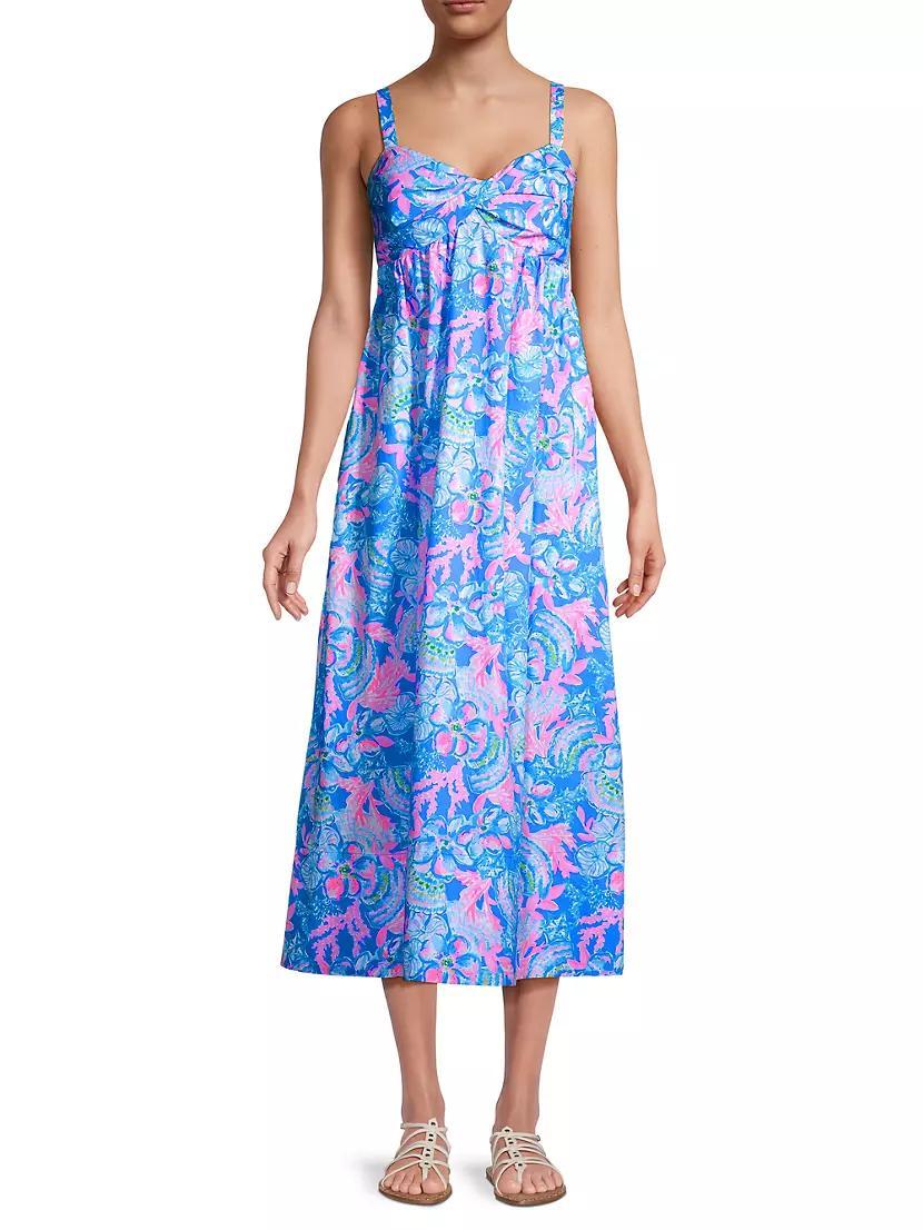 Azora Cotton Floral Midi-Dress Product Image