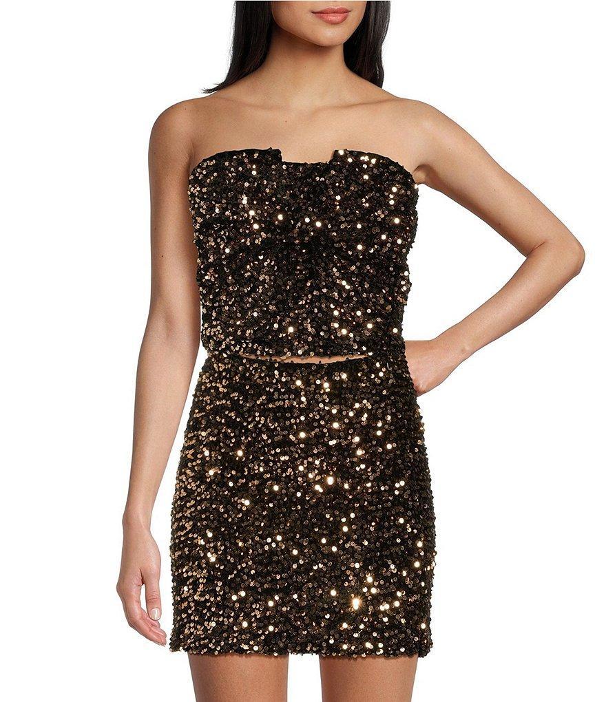 Evolutionary Sequin Strapless Large Bow Coordinating Top Product Image