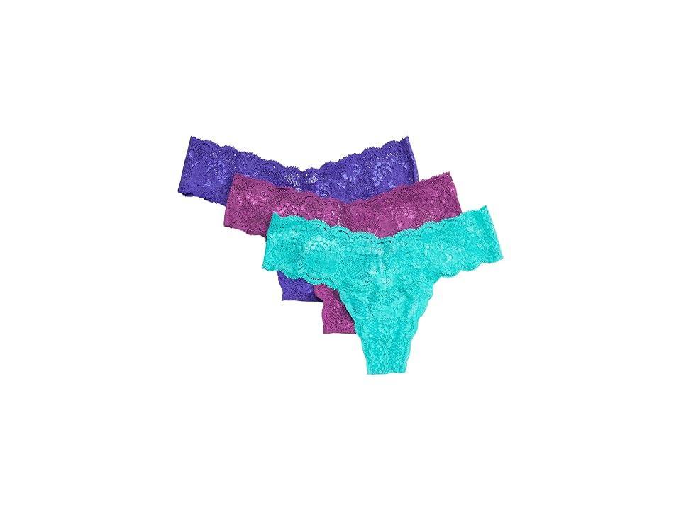 Cosabella Never Say Never 3 Pack Lowrider Thong (Violett/Swiss Beet/Addy Green) Women's Underwear Product Image