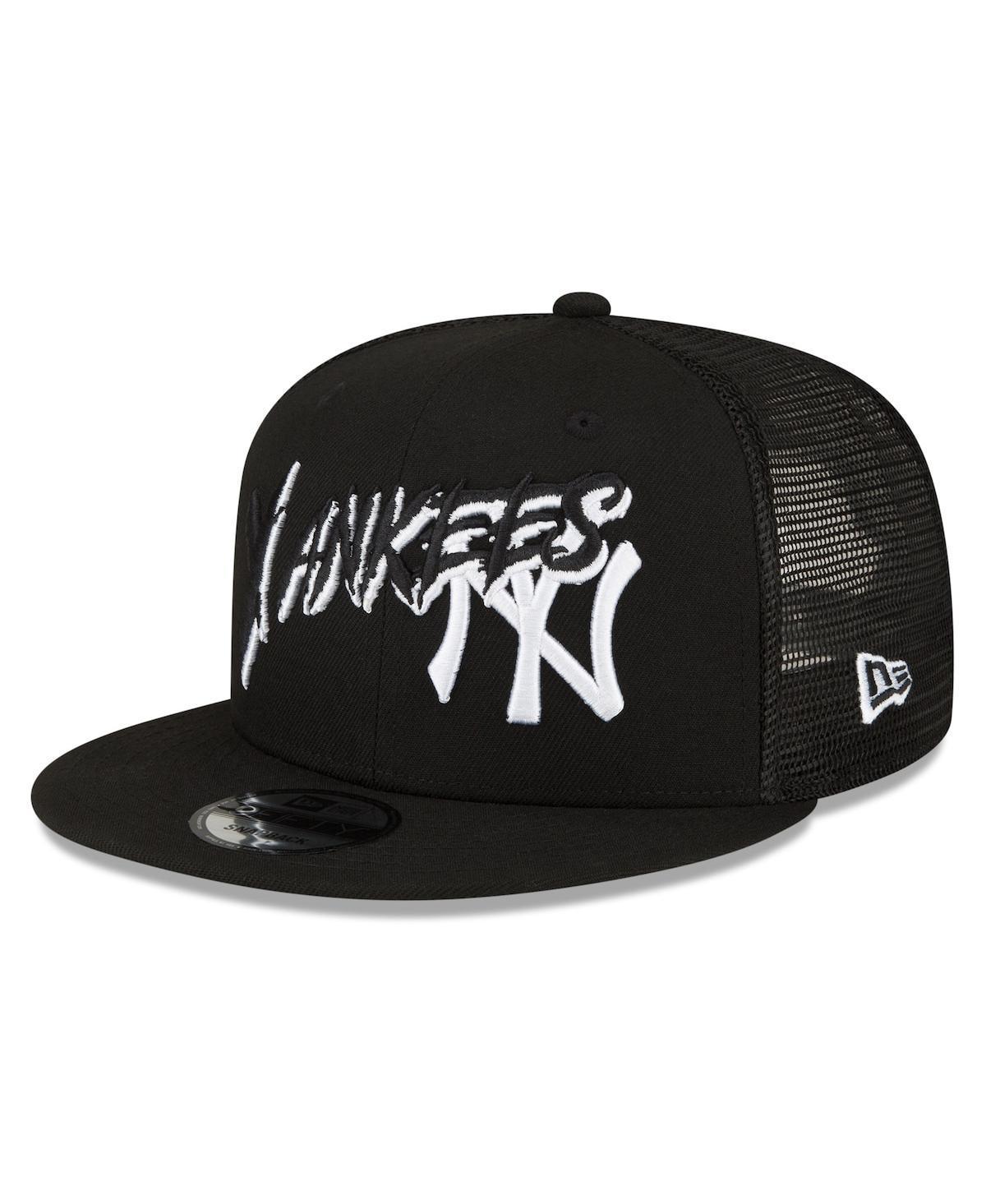 Mens New Era Black New York Yankees Street Trucker 9FIFTY Snapback Hat Product Image