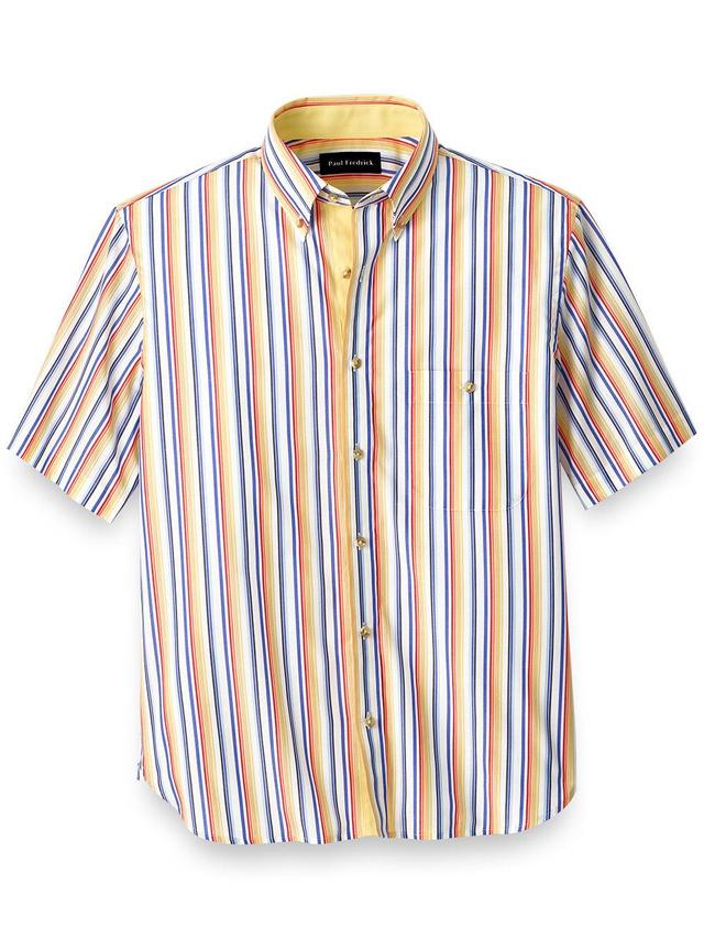 Slim Fit Cotton Stripe Casual Shirt Product Image