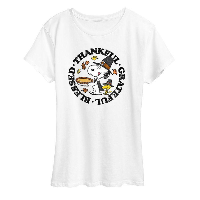 Womens Peanuts Snoopy & Woodstock Thankful Graphic Tee, Girls Product Image