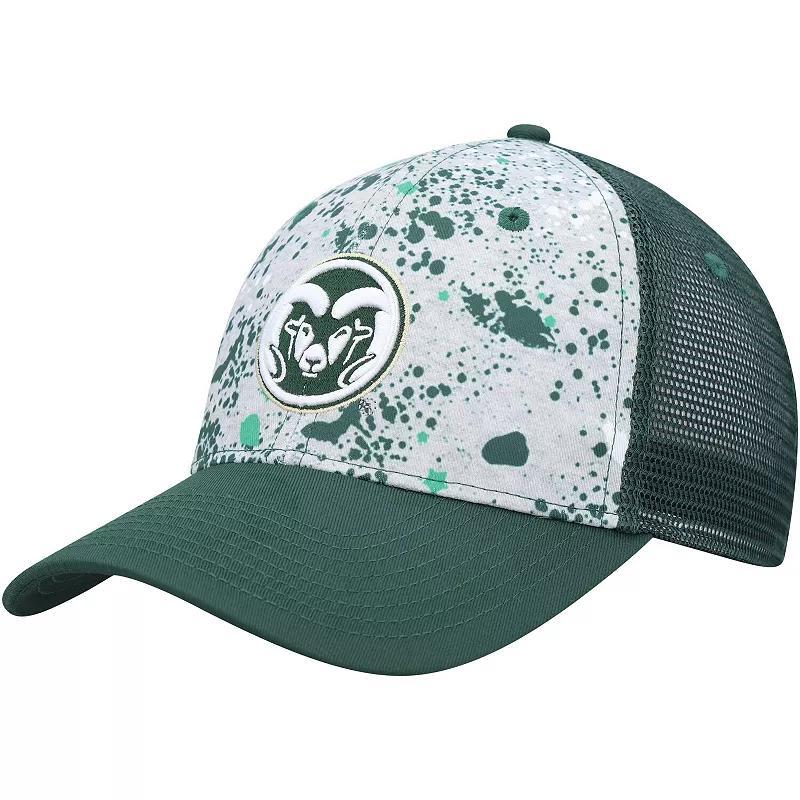 Mens Colosseum Gray/Green Colorado State Rams Love Fern Trucker Snapback Hat Product Image