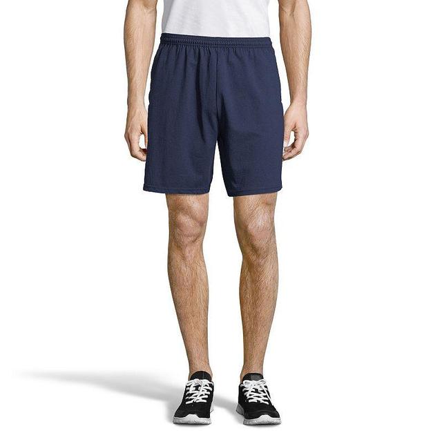 Big & Tall Hanes Jersey Pocket Shorts, Mens Camo Green Grey Product Image