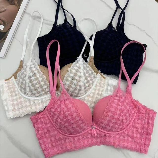 Set: Lace Trim Bra + Panties Product Image