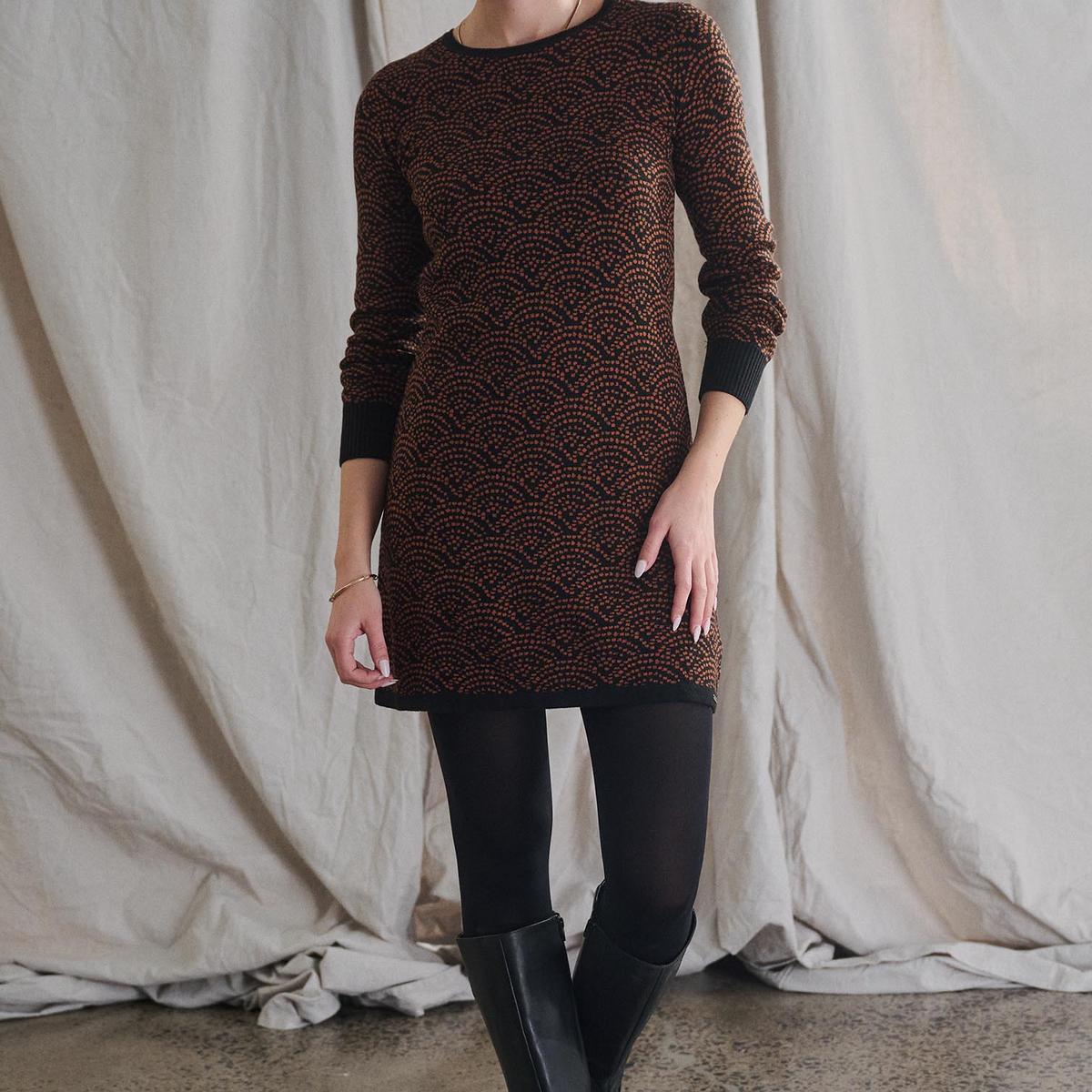 Abigail Sweater Dress - ART DECO DOTS Product Image