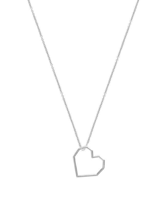 Womens Pura Silvertone Heart Pendant Necklace Product Image