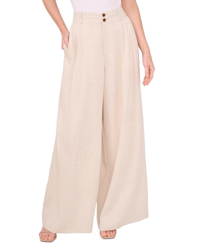 Women's Pleated High-Rise Wide-Leg Pants Product Image