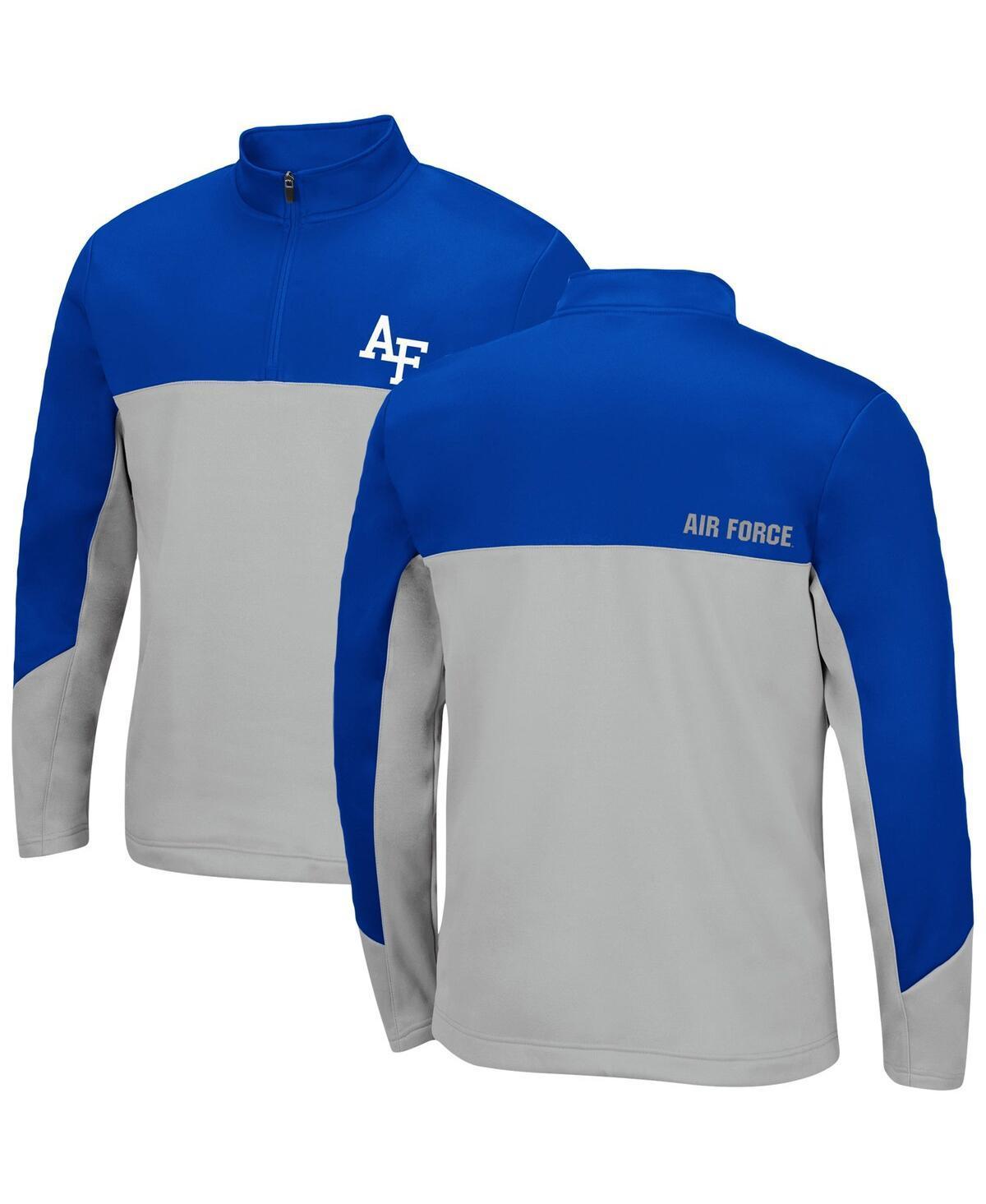 Mens Colosseum Royal/Gray Air Force Falcons Triple Dog Dare Quarter-Zip Jacket Product Image