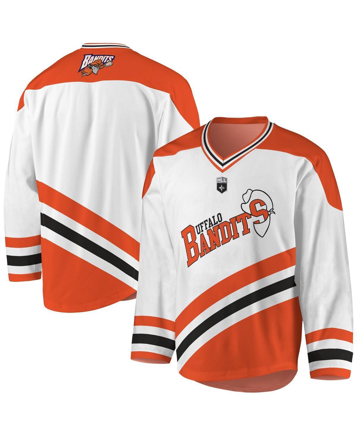 Mens White, Orange Buffalo Bandits Replica Jersey - White, Orange Product Image