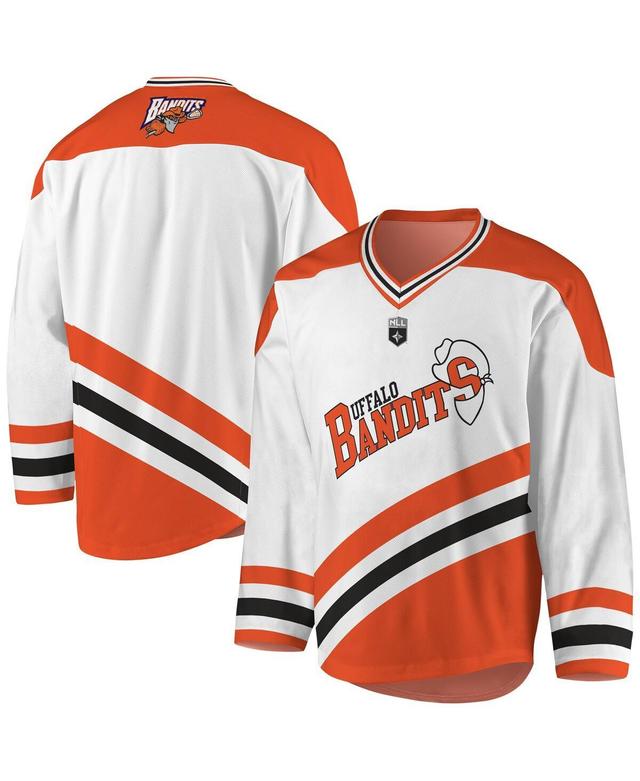 Mens White, Orange Buffalo Bandits Replica Jersey - White, Orange Product Image