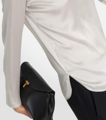 Max Mara Moldava Silk Satin Top in Ivory Product Image