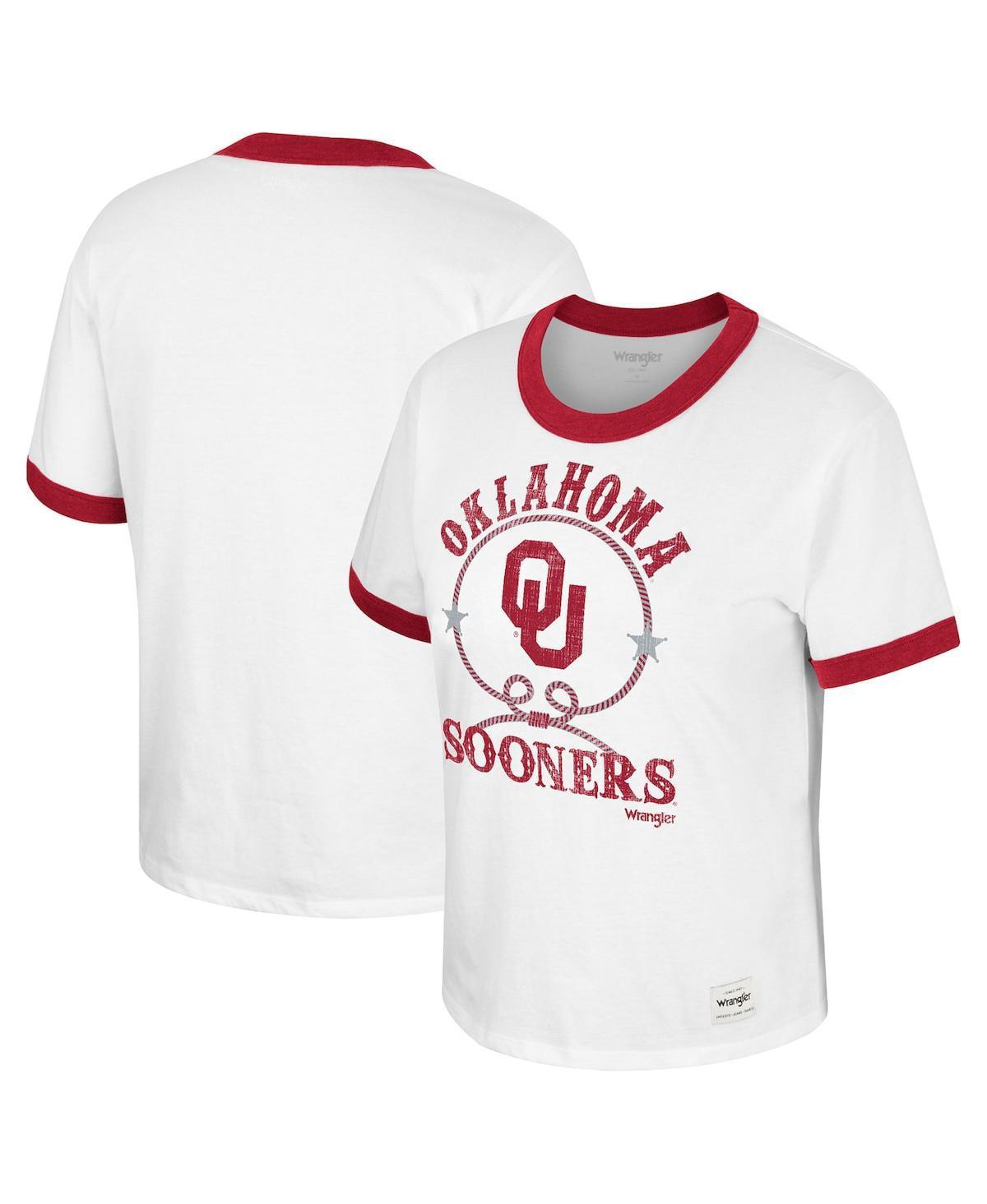 Womens Colosseum x Wrangler Oklahoma Sooners Freehand Ringer T-Shirt Product Image