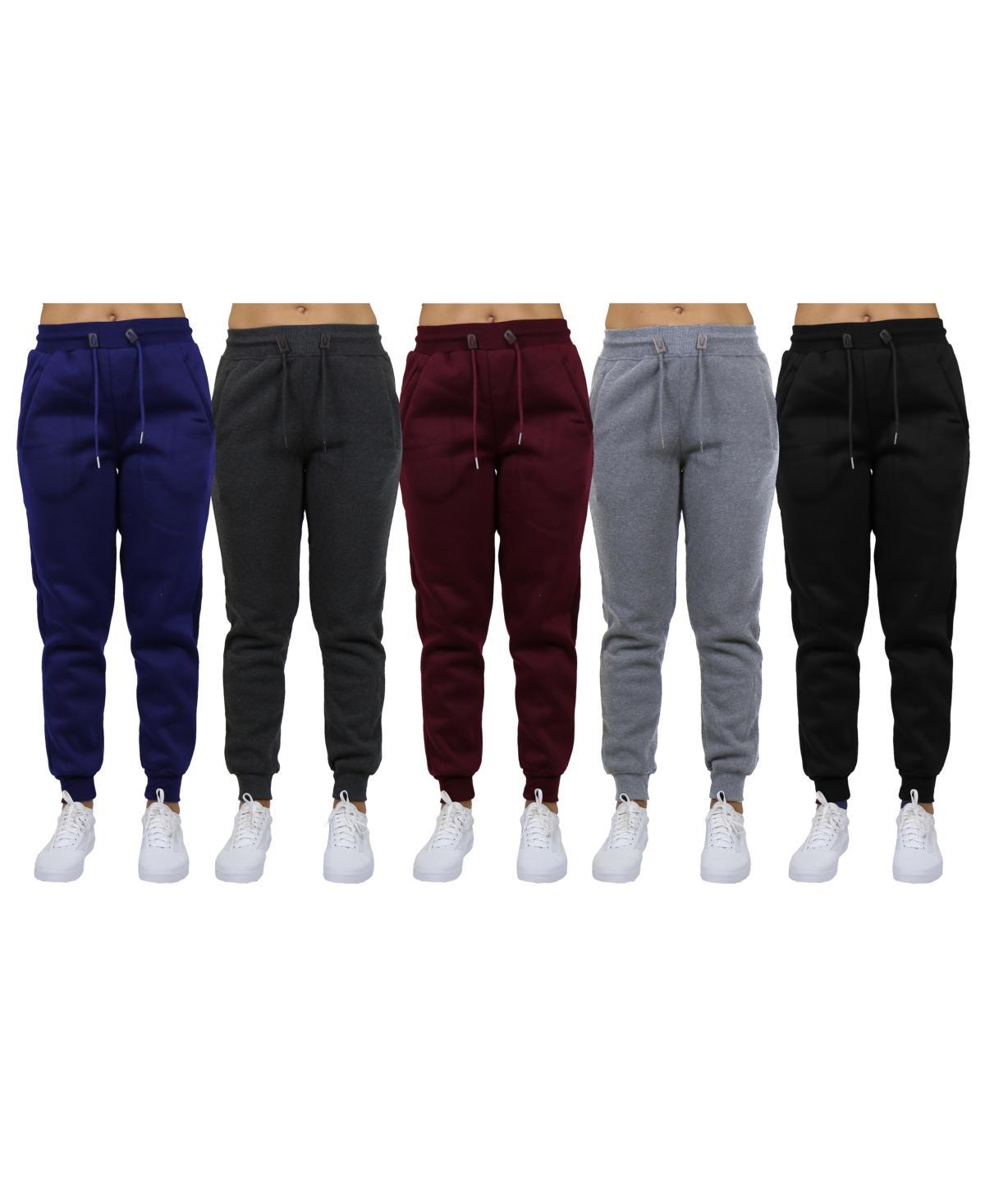 Galaxy By Harvic Womens Loose-Fit Fleece Jogger Sweatpants-5 Pack Product Image