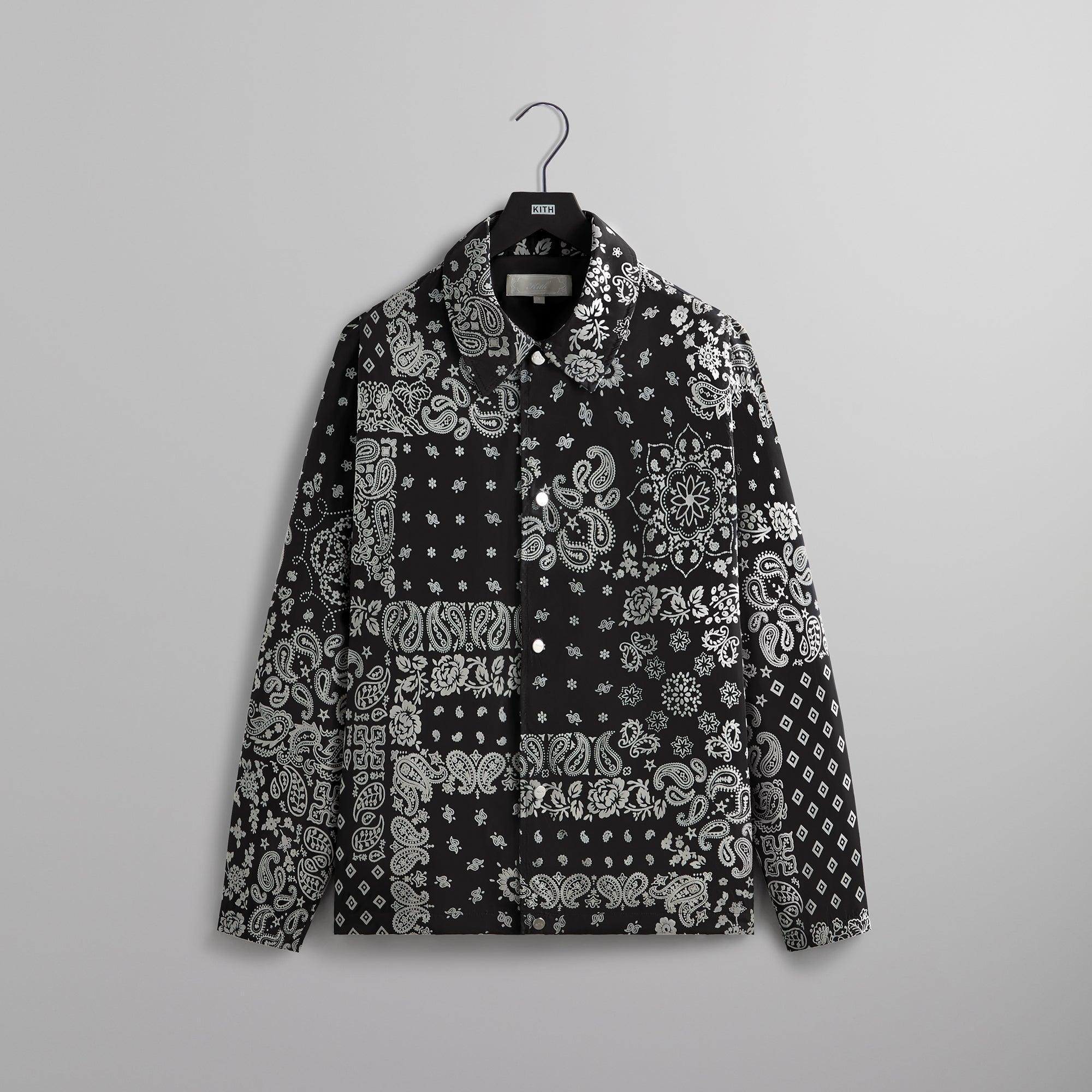 Kith Flocked Deconstructed Bandana Coaches Jacket - Black Male Product Image