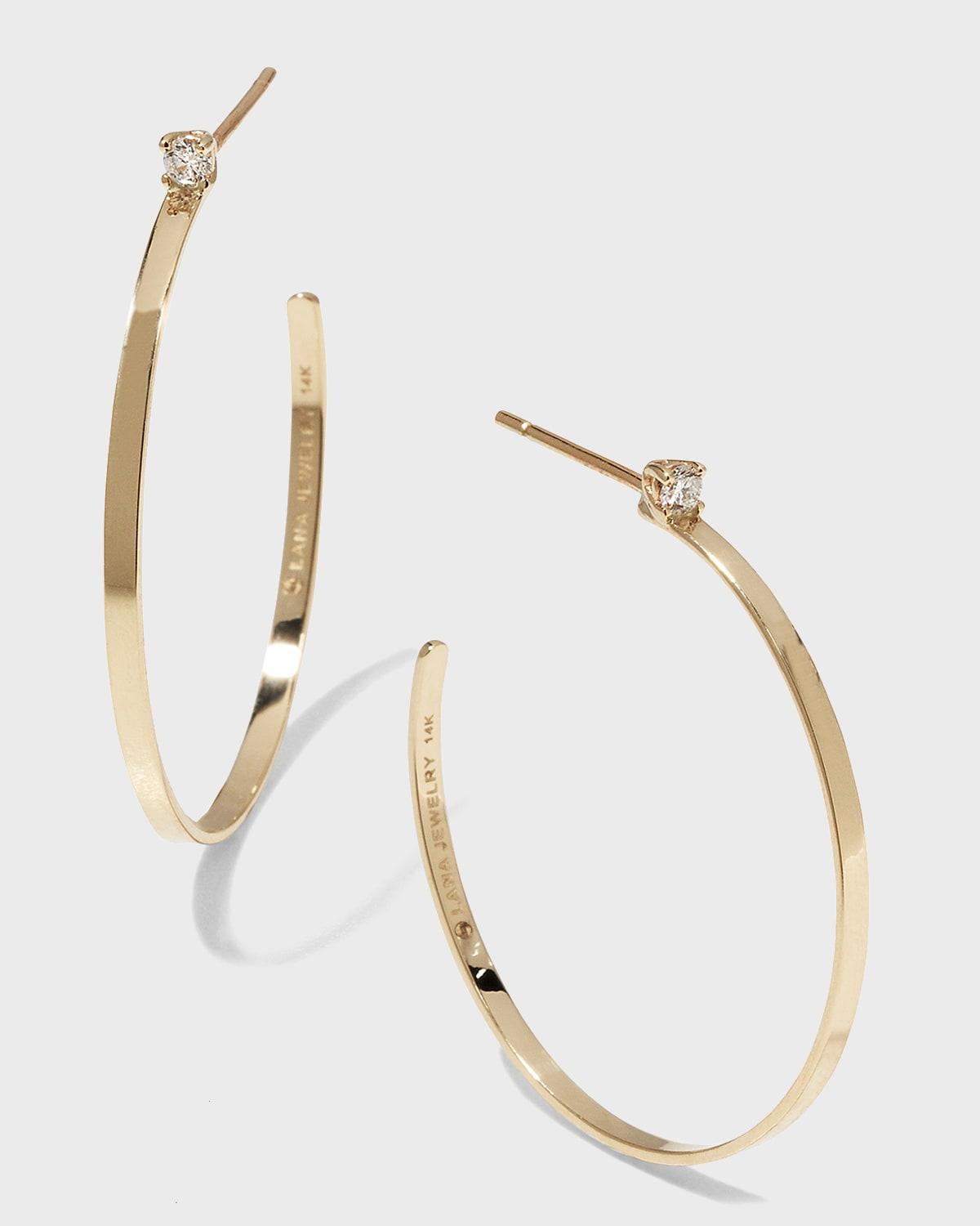 14k Diamond Sunrise Hoop Earrings Product Image