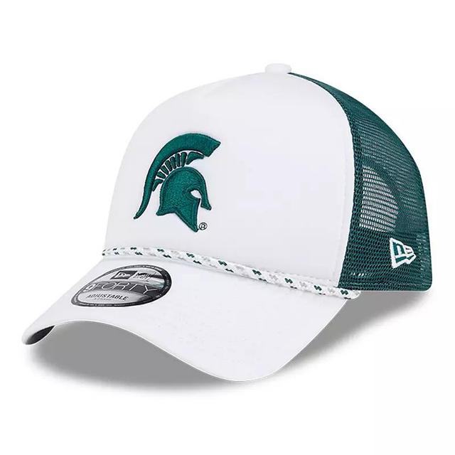 Mens New Era /Green Michigan State Spartans Court Sport Foam A-Frame 9FORTY Adjustable Trucker Hat Product Image