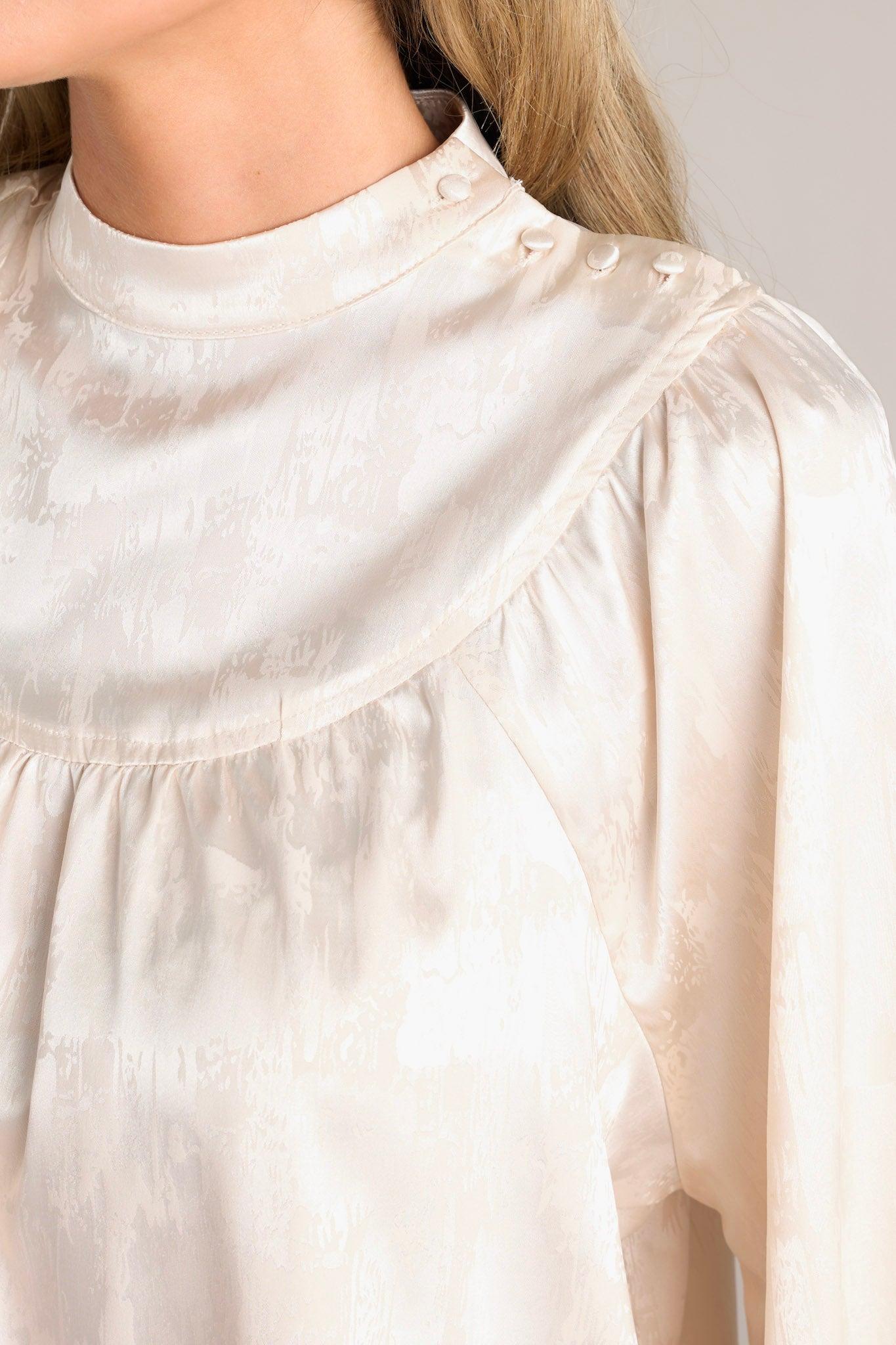 Deserving Praise Ivory Satin Top Product Image