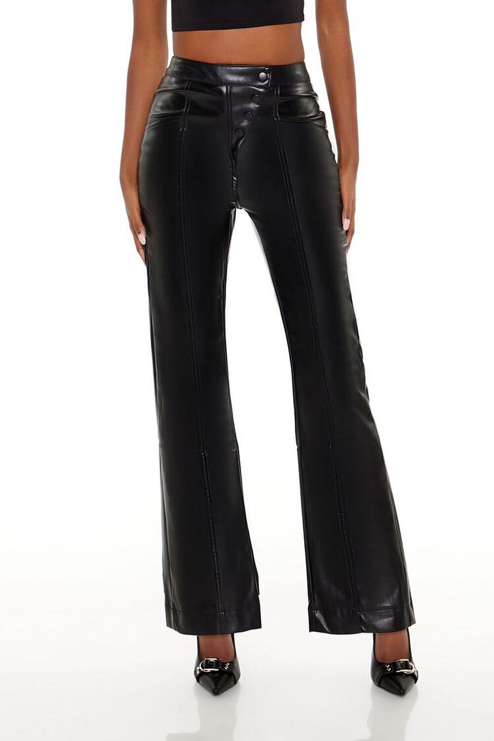 Faux Leather High-Rise Straight Pants | Forever 21 Product Image