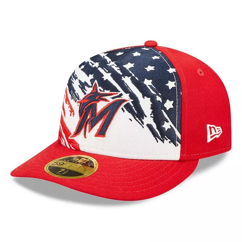 Mens New Era Miami Marlins 2022 4th of July Low Profile 59FIFTY Fitted Hat Product Image