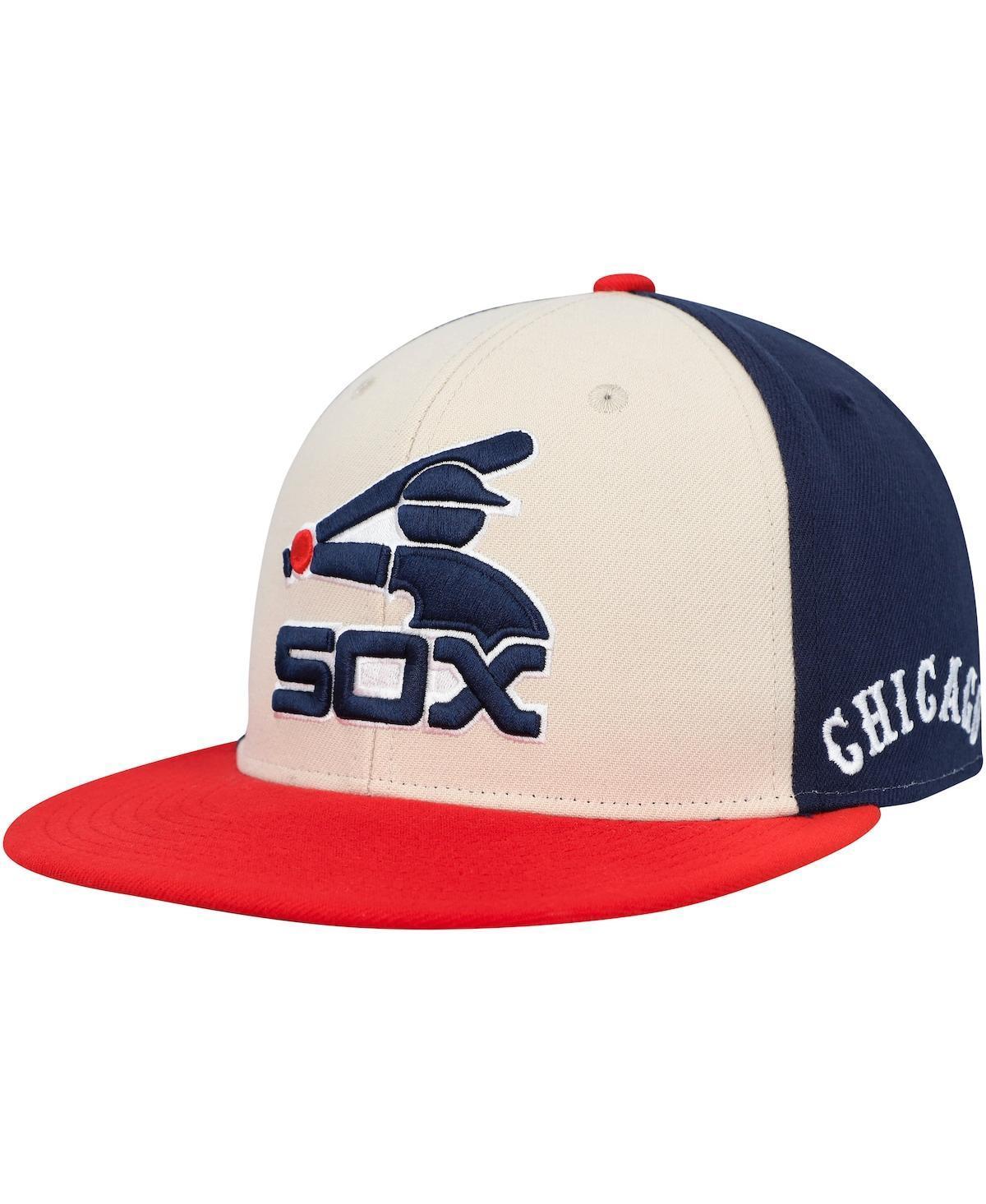 Mens Mitchell & Ness Cream Chicago White Sox Home field Fitted Hat - Cream Product Image