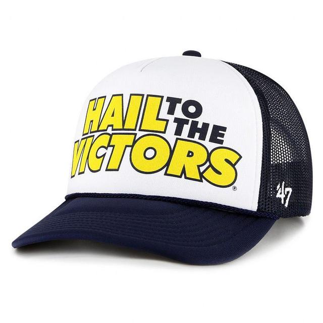 Mens 47 /Navy Michigan Wolverines Article Foam Front Trucker Hat Product Image