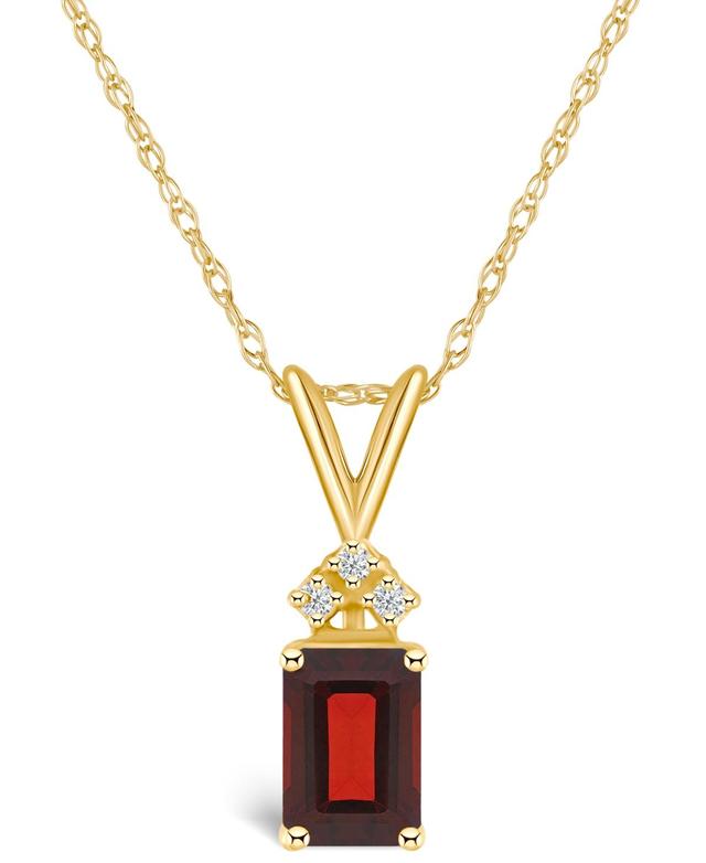 Garnet (1-1/4 ct. t.w.) and Diamond Accent Pendant Necklace in 14K Yellow Gold or 14K White Gold Product Image