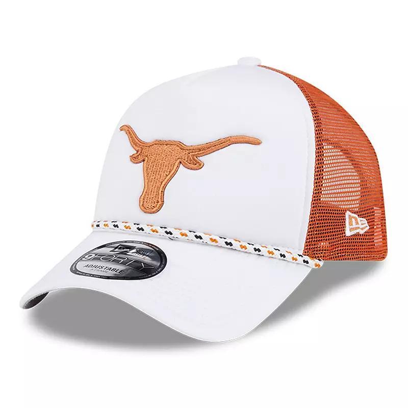 Mens New Era /Texas Orange Texas Longhorns Court Sport Foam A-Frame 9FORTY Adjustable Trucker Hat Product Image