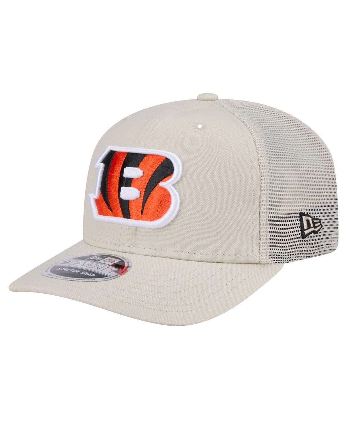 New Era Mens Stone Cincinnati Bengals Canvas Trucker 9SEVENTY Stretch-Snap Hat Product Image