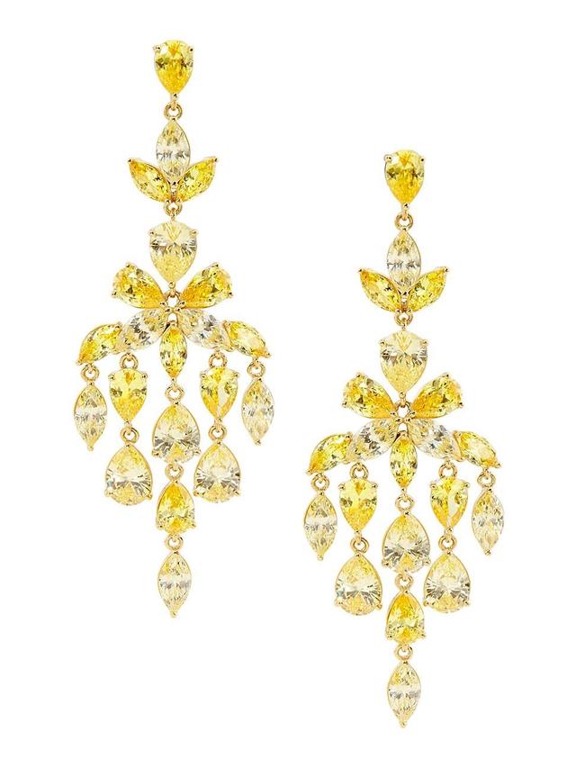 Womens Galore 18K Gold-Plated & Cubic Zirconia Chandelier Earrings Product Image