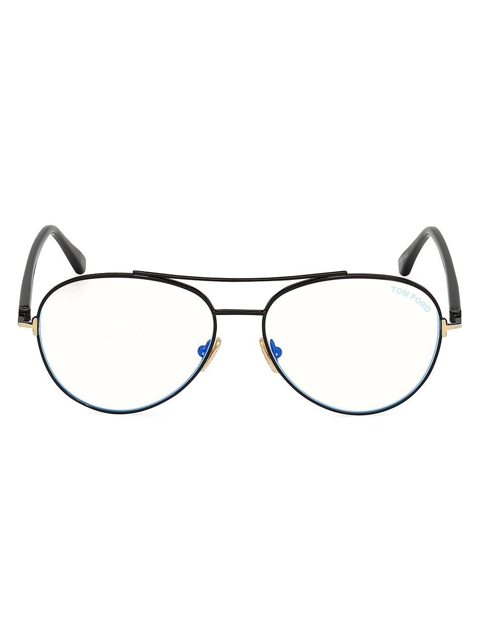 Mens 55MM Round Blue Block Optical Glasses Product Image