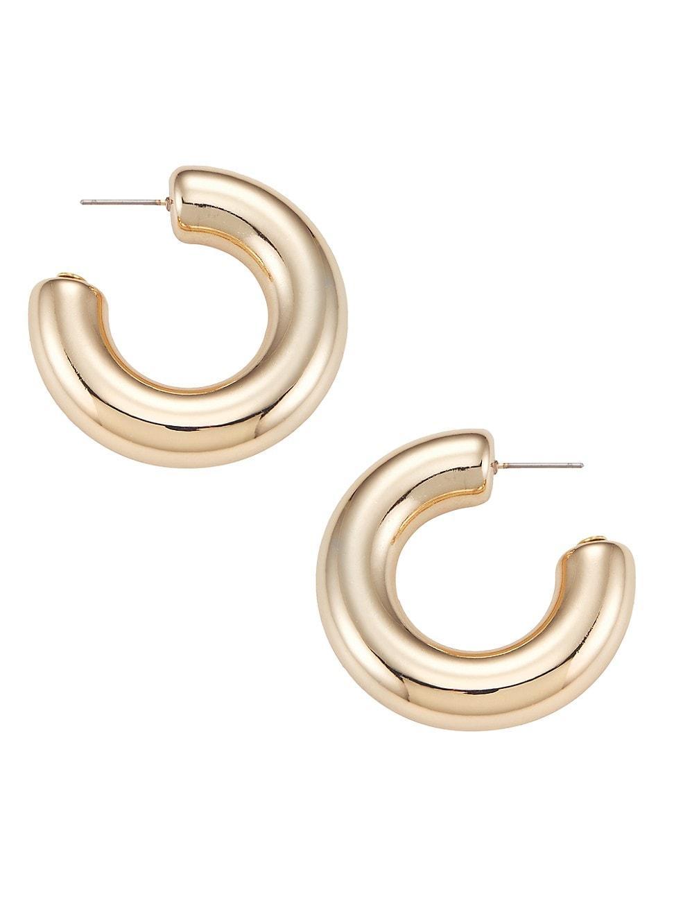 Womens Polished Goldtone Tube Hoop Earrings product image