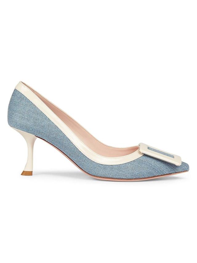 Viv in the City Buckle Denim Pumps Product Image