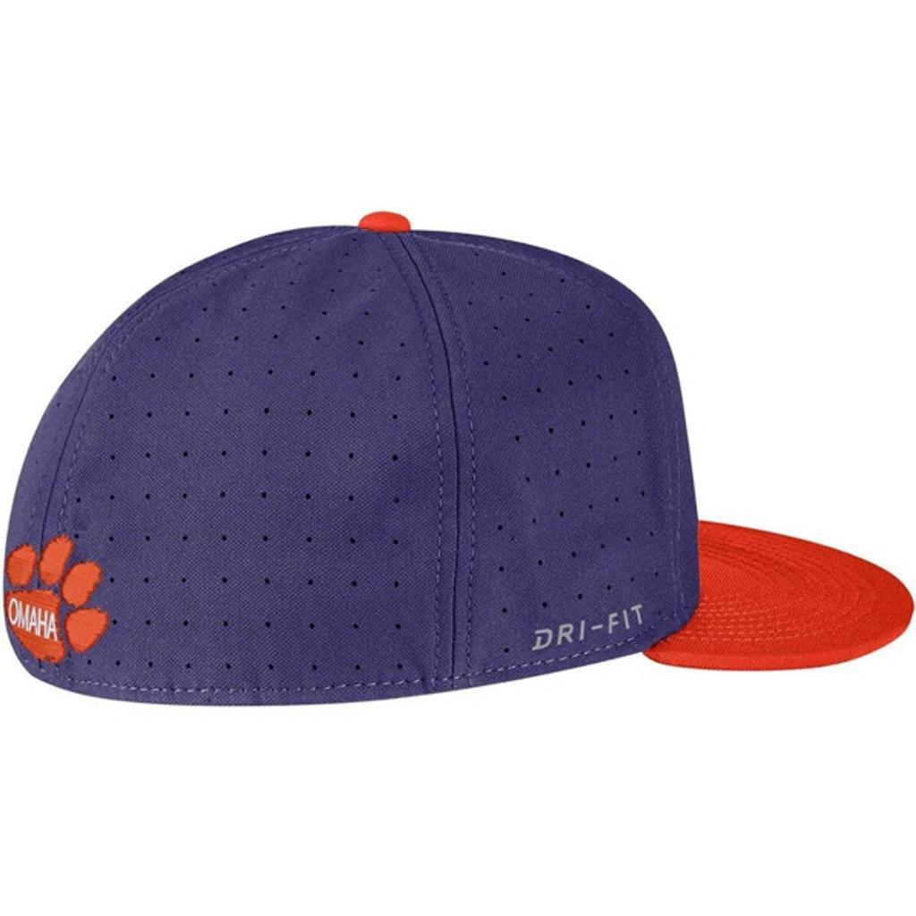 NIKE Purple Clemson Tigers Aero True Baseball Performance Fitted Hat Product Image