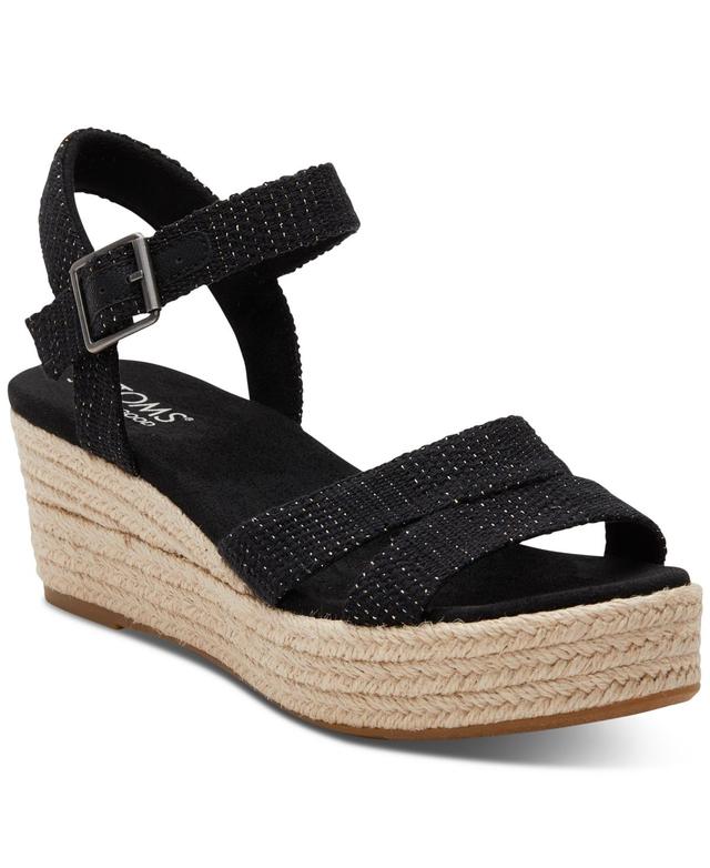 TOMS Audrey Ankle Strap Espadrille Platform Wedge Sandal Product Image