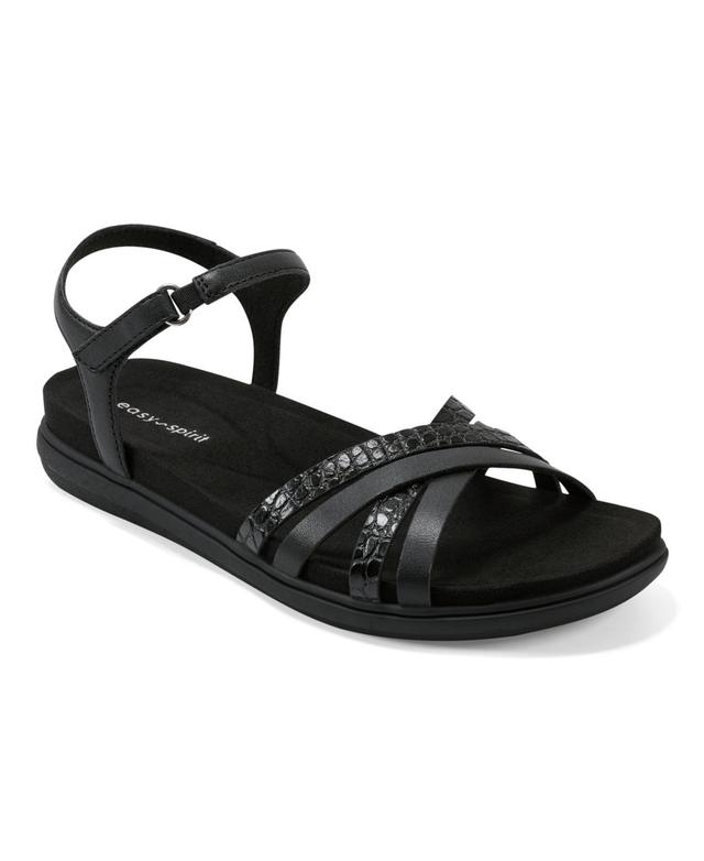 Easy Spirit Womens Dottle Ankle-Strap Comfort Sandals - Black Product Image