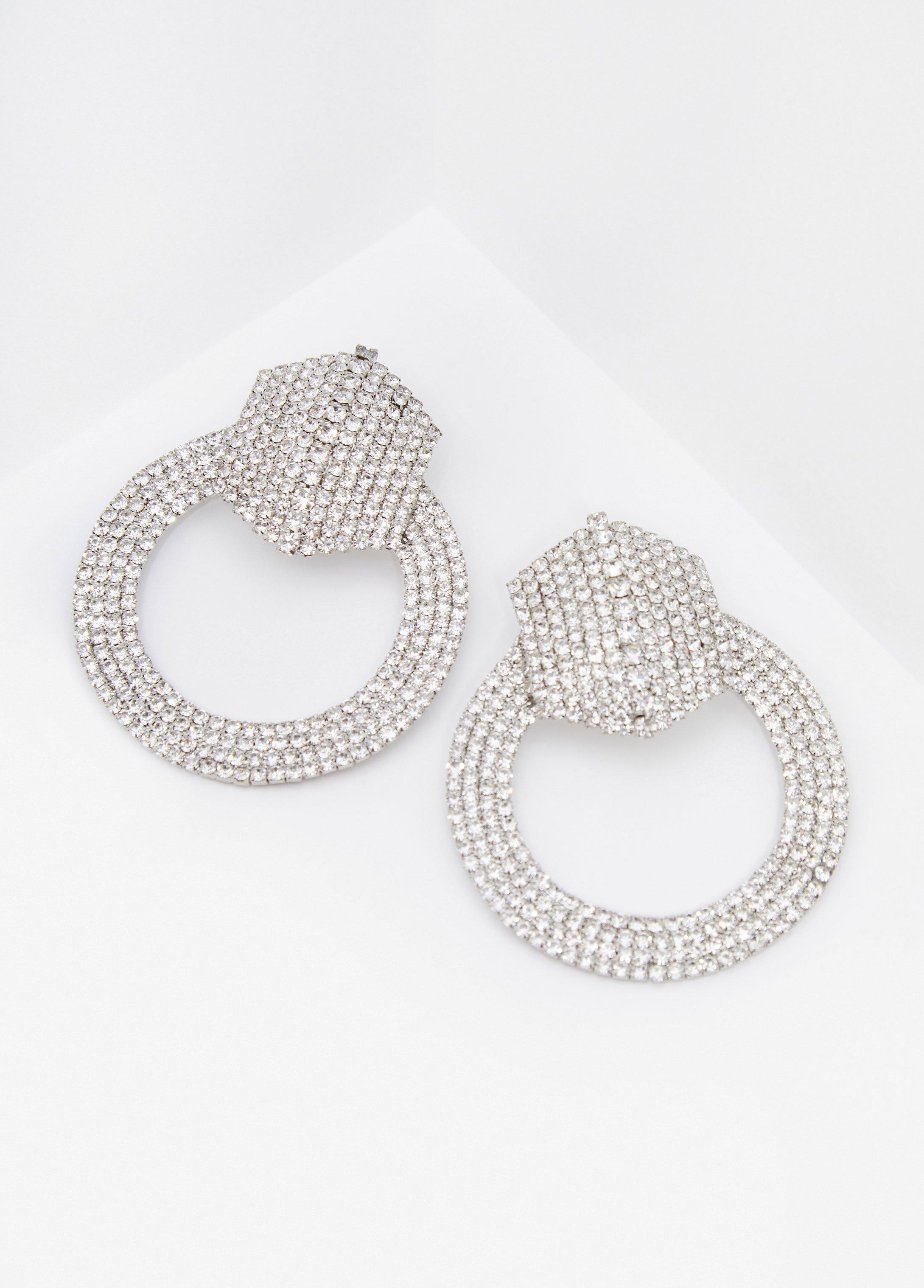 Plus Size Crystal Doorknocker Earrings Ashley Stewart Product Image