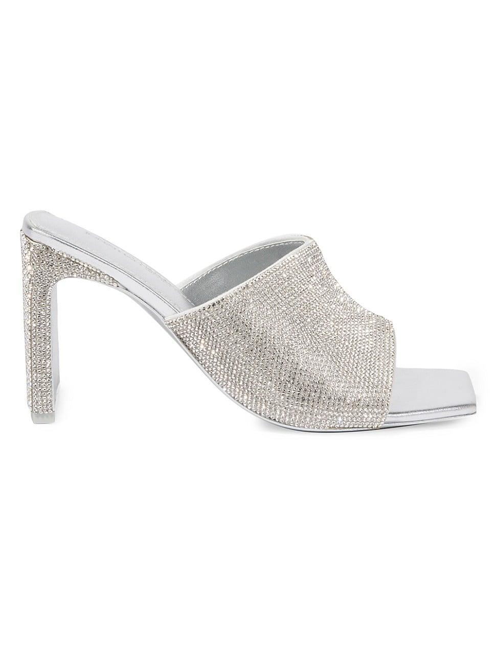 Womens Asia 90MM Crystal-Embellished Leather Mules Product Image