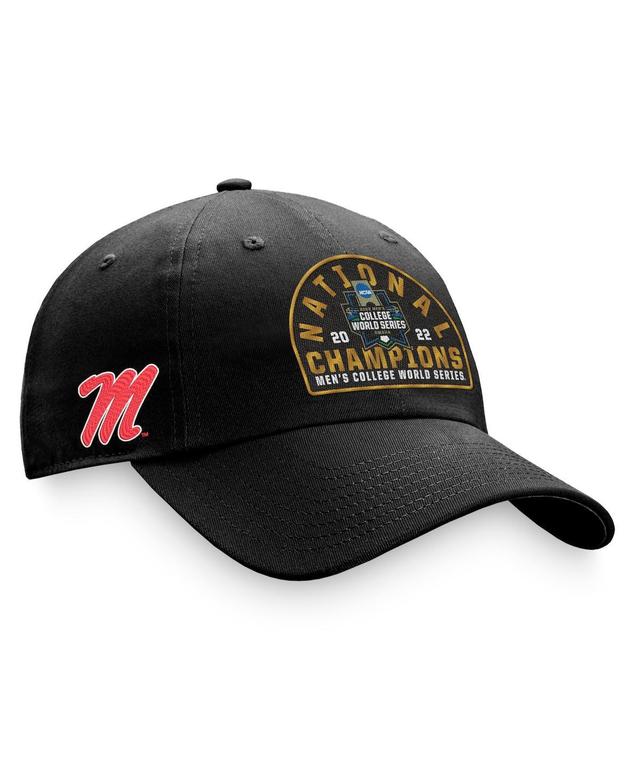 Mens Top of the World Black Ole Miss Rebels 2022 Ncaa Mens Baseball College World Series Champions Locker Room Crew Adjustable Hat Product Image