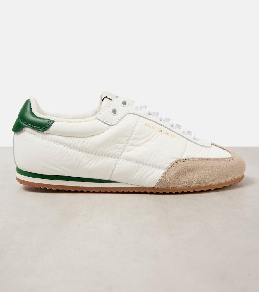 Aston Suede-trimmed Sneakers In Blanc Optique Product Image