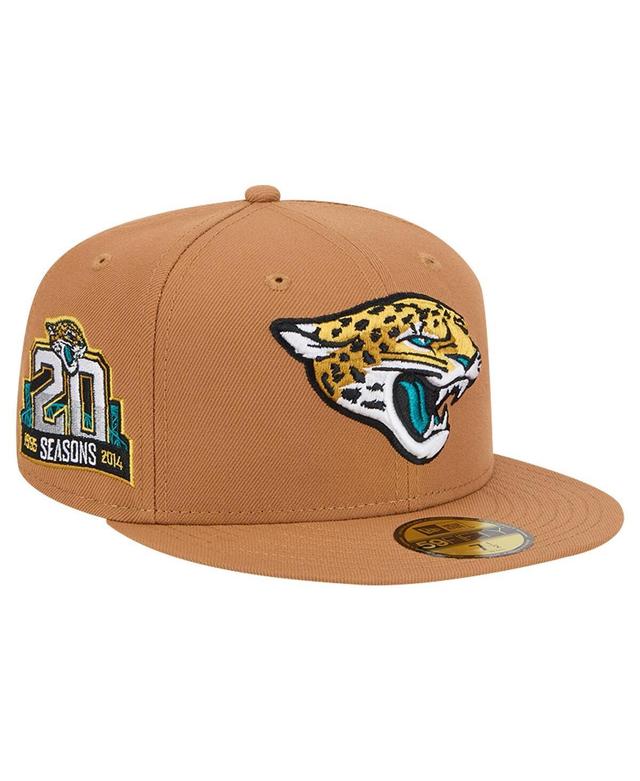 New Era Mens Tan Jacksonville Jaguars Color Pack 59FIFTY Fitted Hat with Side Patch Product Image