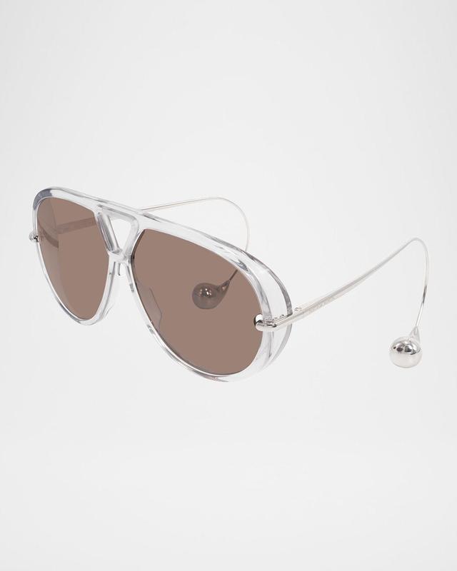 Geometric Acetate & Metal Alloy Aviator Sunglasses Product Image