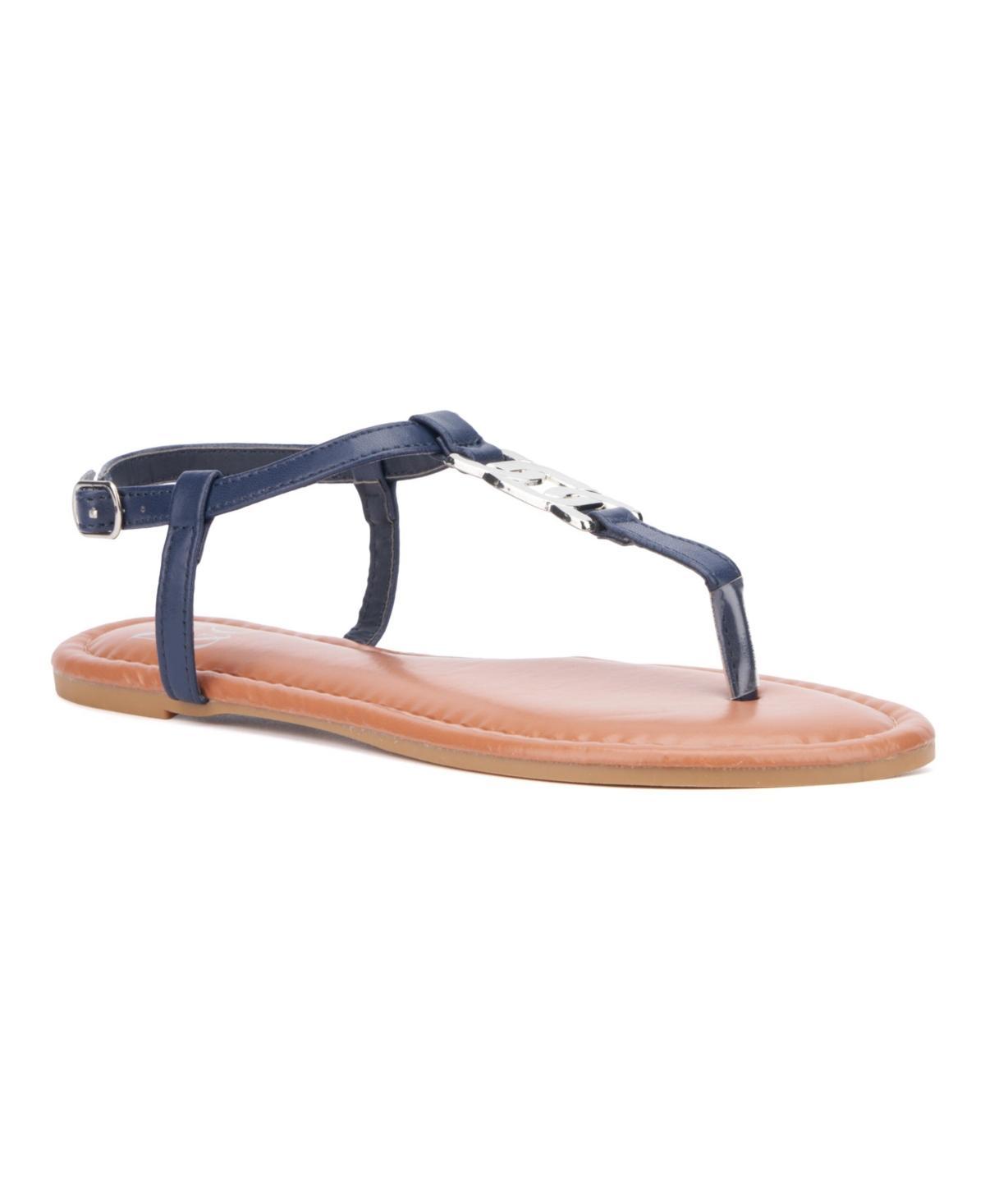 New York & Company Womens Kaia T-Strap Sandal With Metal Hardware Product Image