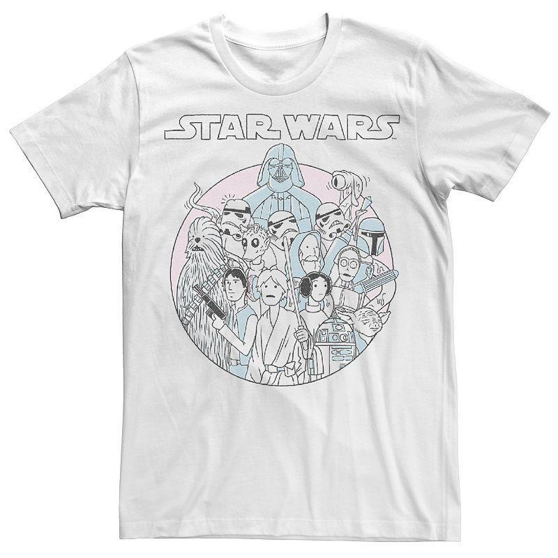 Mens Star Wars Heroes & Villains Pastel Doodle Tee Product Image