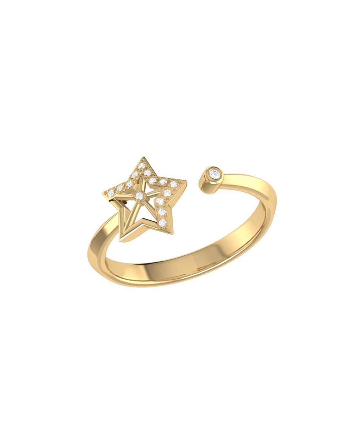 LuvMyJewelry Wish Upon A Star Design Sterling Silver Diamond Women Ring Product Image