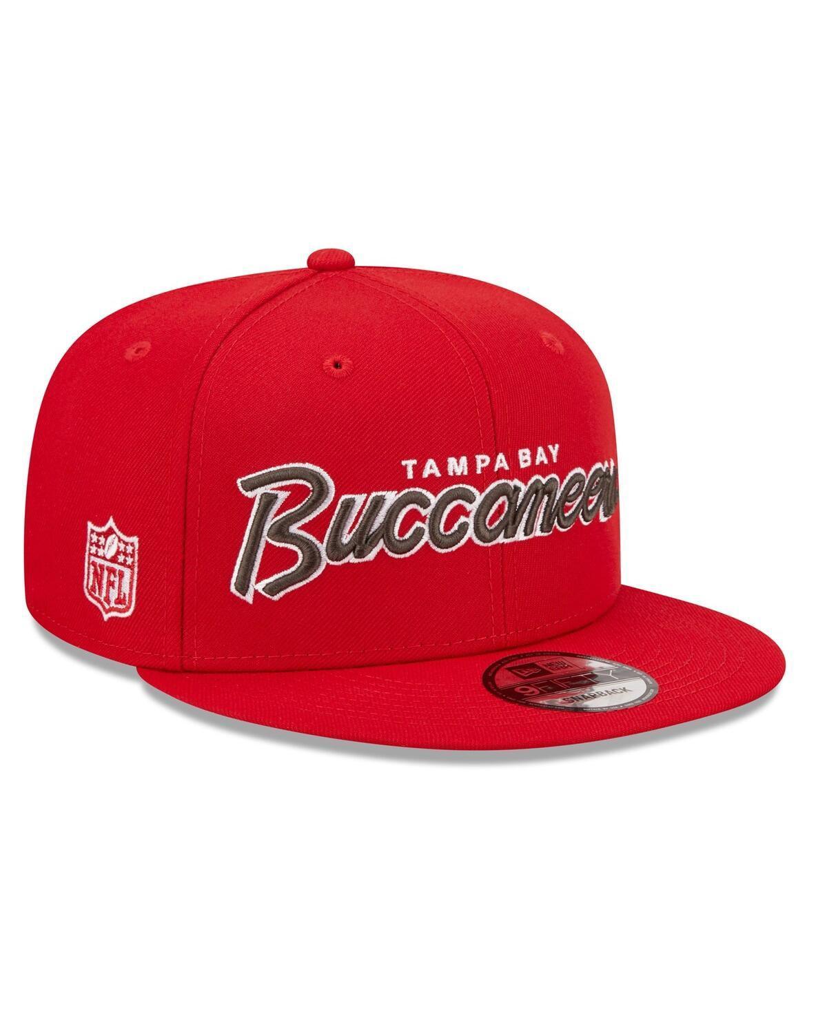 Mens New Era Red Tampa Bay Buccaneers Script 9FIFTY Snapback Hat Product Image