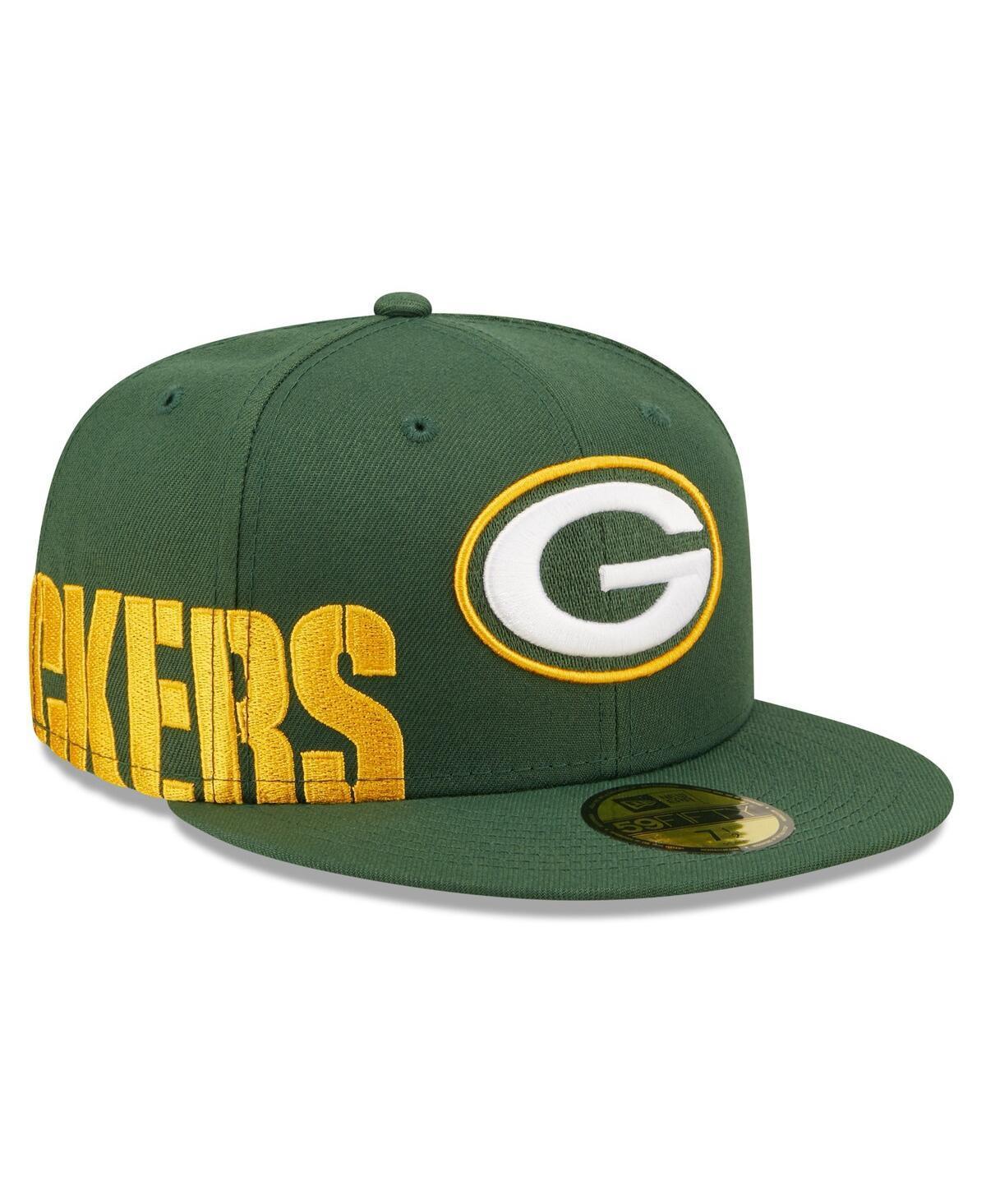 Mens New Era Green Green Bay Packers Side Split 59FIFTY Fitted Hat Product Image