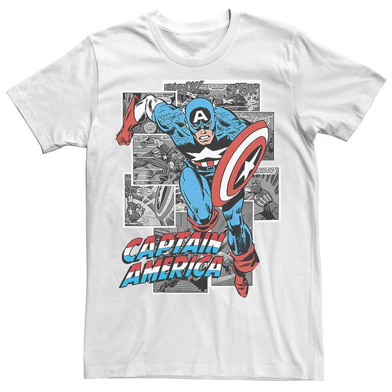 Mens Marvel Avengers Captain American Comic Panel Portrait Tee Product Image